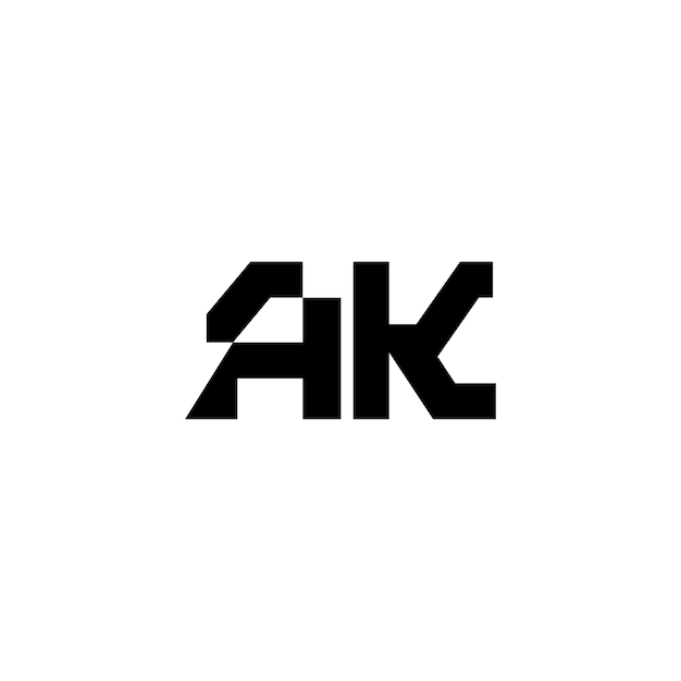 AK Monogram Logo Design list tekst nazwa symbol monochromatyczne logotyp alfabet znak proste logo
