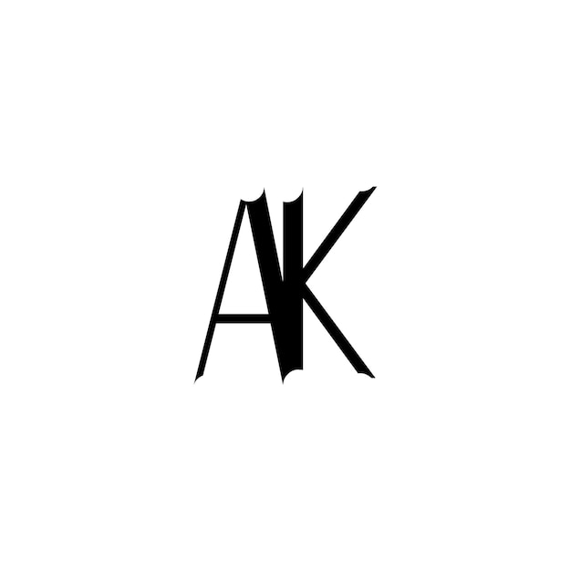 AK Monogram Logo Design list tekst nazwa symbol monochromatyczne logotyp alfabet znak proste logo
