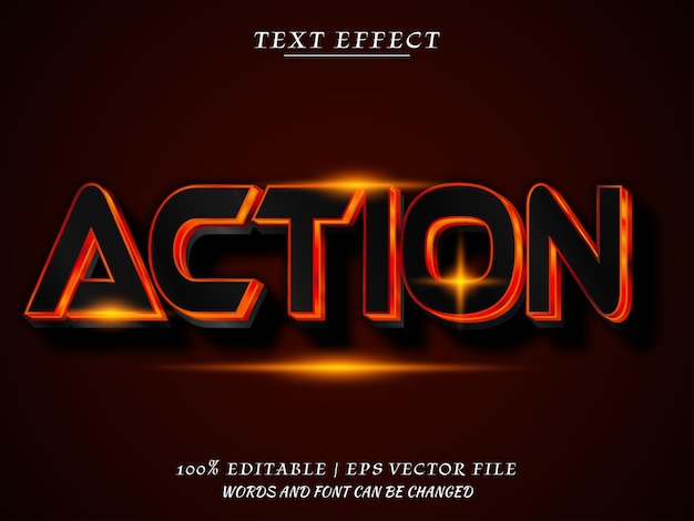 Akcja 3d Editbale Efekt Tekstowy Makieta Tekstowa
