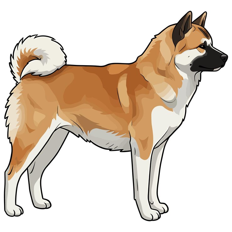 Wektor akita inu w realistycznym stylu