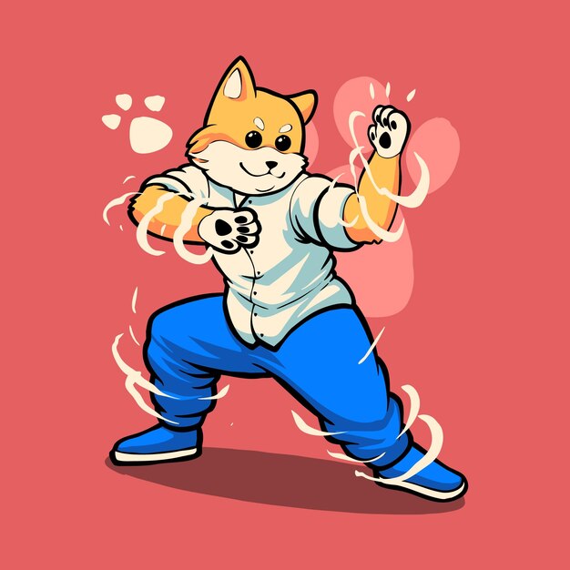 Akita karate stanowią walczącą ilustrację