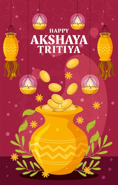 Plik wektorowy akshaya tritiya na temat koncepcji płaskiego projektu