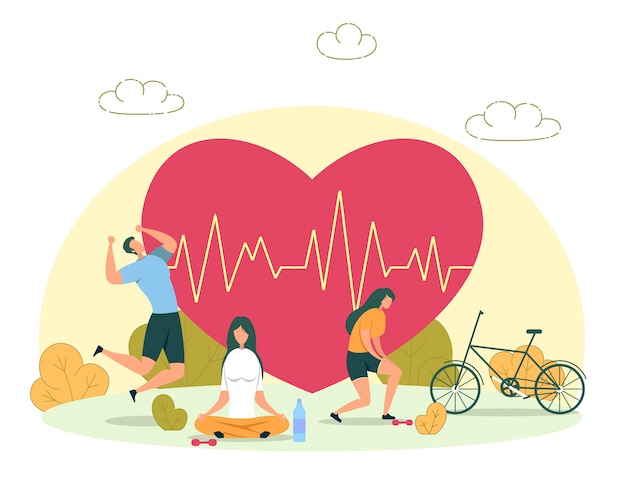 Plik wektorowy aktywność na świeżym powietrzu dla zdrowia serca