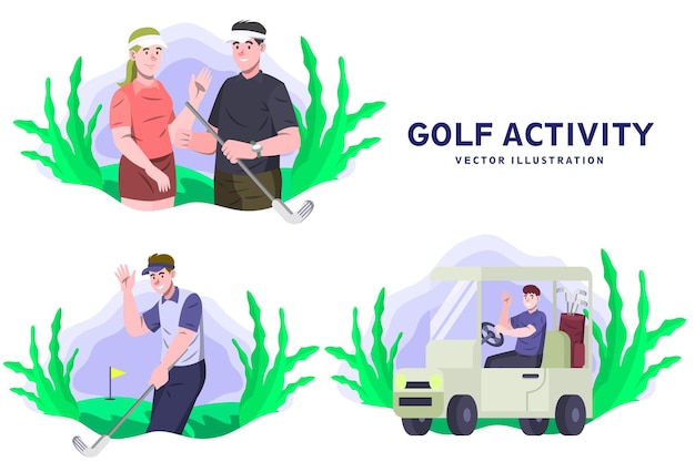 Aktywność w golfa - ilustracja wektorowa aktywności
