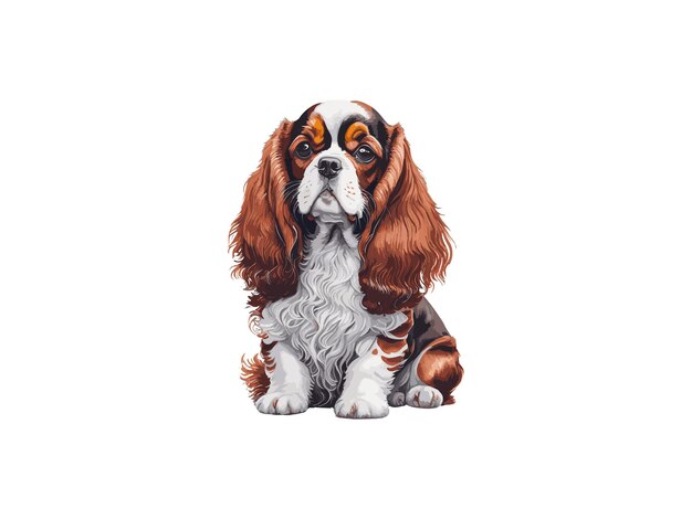 Plik wektorowy akwarel spaniel pies ozdobiony kwiatami ilustracja wektorowa clipart