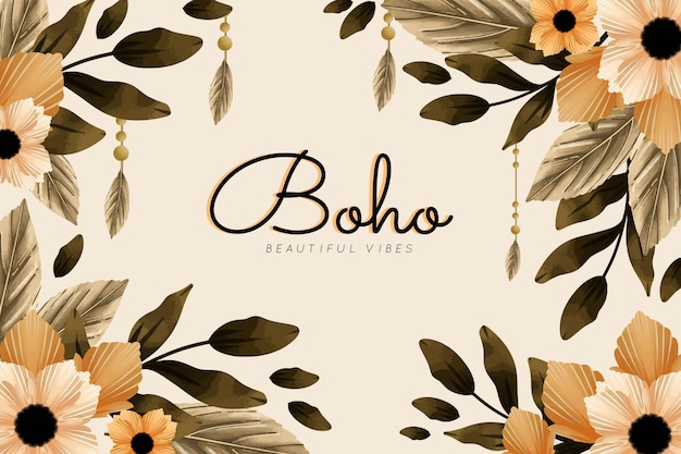 Akwarela boho tło