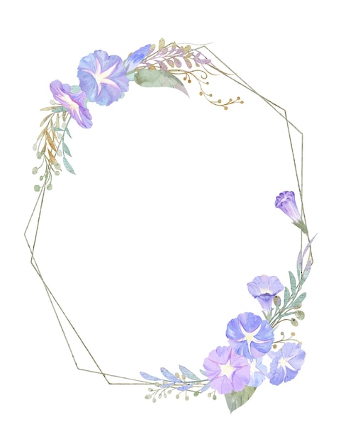 Akwarela fiolet Morning glory kwiaty ilustracja element projektu