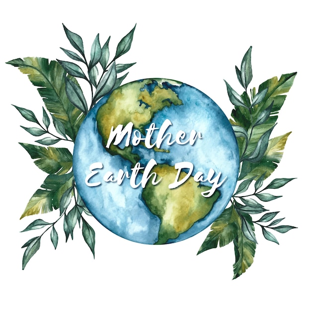 Plik wektorowy akwarela ilustracja dzień matki ziemi