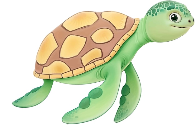 Plik wektorowy akwarela ilustracja ładny żółw