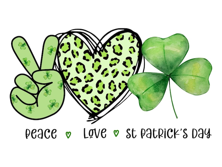 Wektor akwarela ilustracja peace love st patrick's day