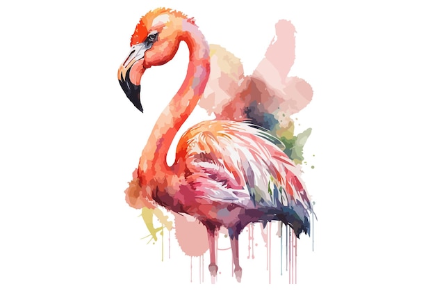 Akwarela Ilustracji Wektorowych Flamingo