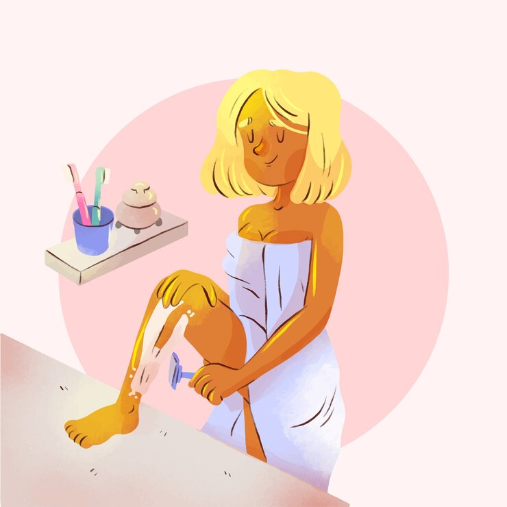 Wektor akwarela kobieta golenia ilustracja