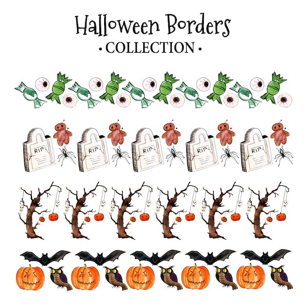 Akwarela Kolekcja Halloween Borders