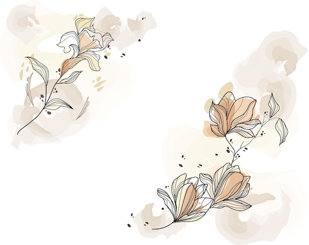 Plik wektorowy akwarela kwiatowy tło ilustracja tętniącego życiem rozmieszczenie handdrawn kwiatów