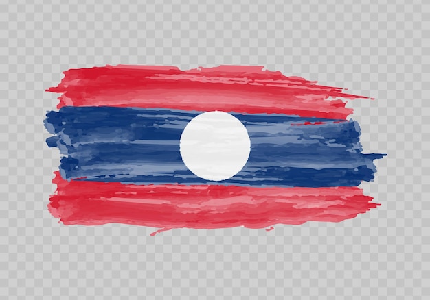 Plik wektorowy akwarela malarstwo flaga laosu
