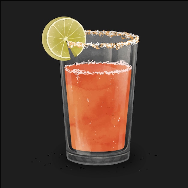 Akwarela Malowana Ilustracja Michelada