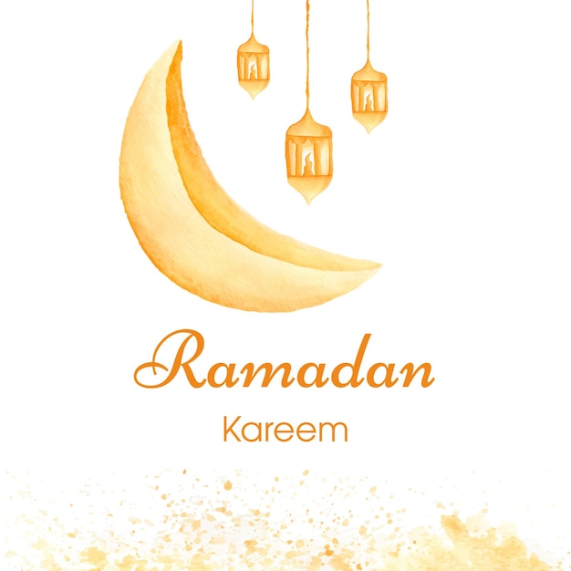 Akwarela Ramadan Kareem Ilustracja