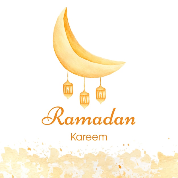 Akwarela Ramadan Kareem Ilustracja