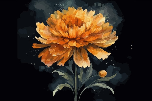 Plik wektorowy akwarela ręcznie malowany kwiat wektor sztuka malarstwo ilustracja kwiatki akwarela kwiatowy