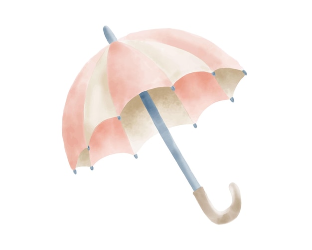 Akwarela Ręcznie Malowany Parasol Ochrona Przed Deszczem Prosty Rysunek Wektorowy