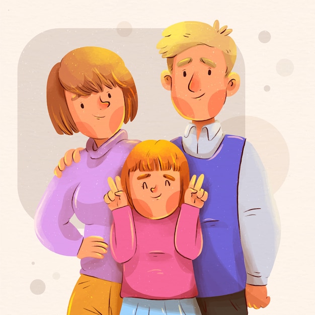 Akwarela światowy dzień rodziców ilustracji
