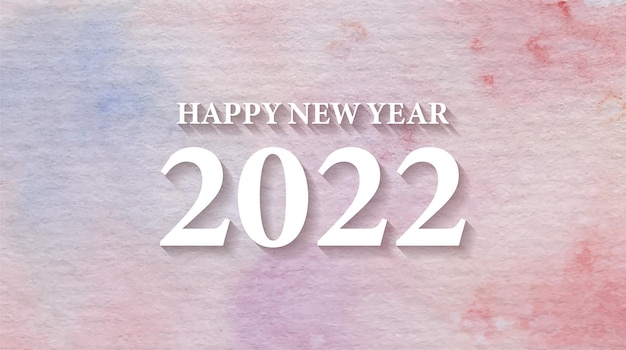 Akwarela Szczęśliwego Nowego Roku 2022 Tekst Typografii Projekt Tła