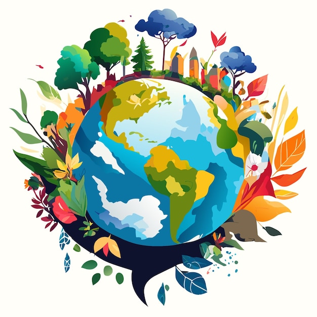 Akwarela Wektorowa Z Okazji światowego Dnia Ochrony środowiska