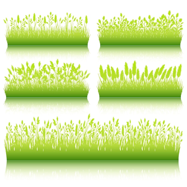 Plik wektorowy akwarela zielona trawa na białym tle