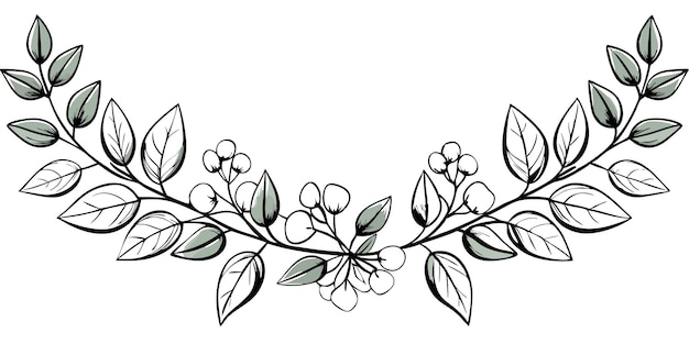 Akwarela Zielony kwiatowy baner ze srebrnym dolarem Eukaliptus amp Gypsophila Ilustracja wektorowa
