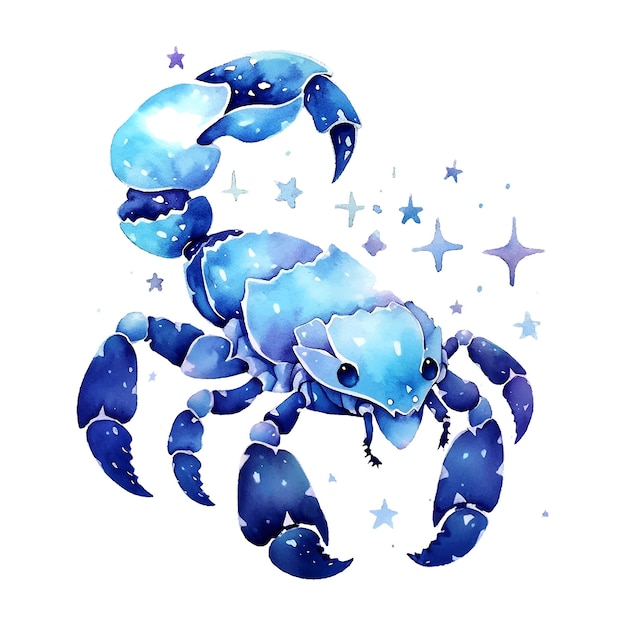 Akwarela znak zodiaku Skorpion