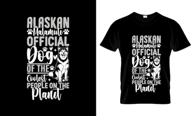 Plik wektorowy alaskan malamute oficjalny pies kolorowej koszulki graficznej alaskan malamute tshirt design