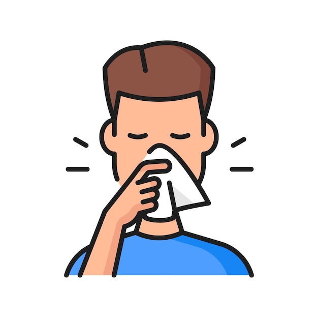 Alergiczny Nieżyt Nosa Lub Ikona Linii Objawów Zimnej Gorączki