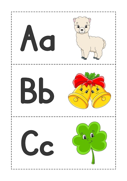 Alfabet Angielski Z Postaciami Z Kreskówek Karty Flash