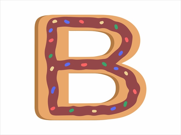 Plik wektorowy alfabet b z ilustracją pączka