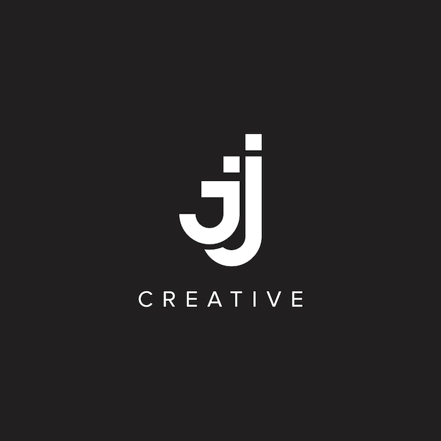 Alfabet J JJ Kreatywne logo początkowe oparte na monogramie Ikona wektorowa