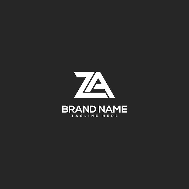Alfabet Minimal Letters ZA AZ Biznes Logo Design Wektor