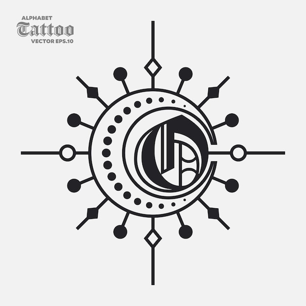 Plik wektorowy alfabet o tatuaż logo