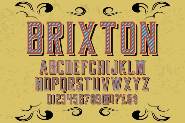 Plik wektorowy alfabet projekt czcionki brixton