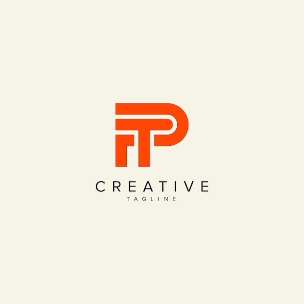 Alfabet PT TP litera nowoczesny styl monogramu szablon wektorowy logo