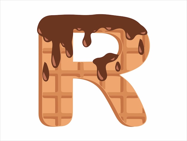 Alfabet R z ilustracją lodów czekoladowych
