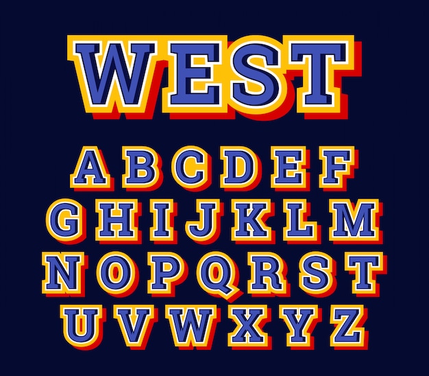 Alfabet Stylu Western American Letter