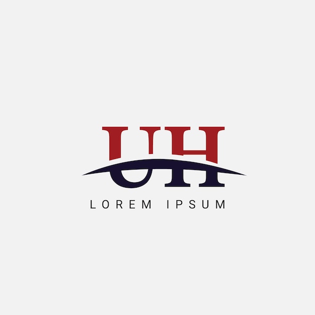 Alfabet UH HU litera nowoczesny styl monogramu element wektorowy logo