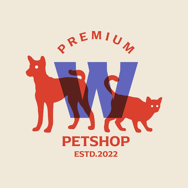 Plik wektorowy alfabet w logo petshop