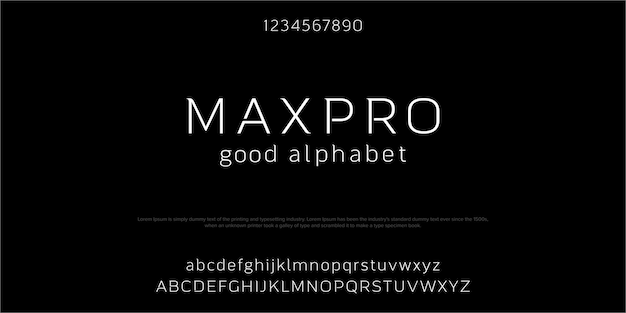 Alfabet Wektorowy Maxpro Po Prostu Czcionka Alfabetyczna Typografia