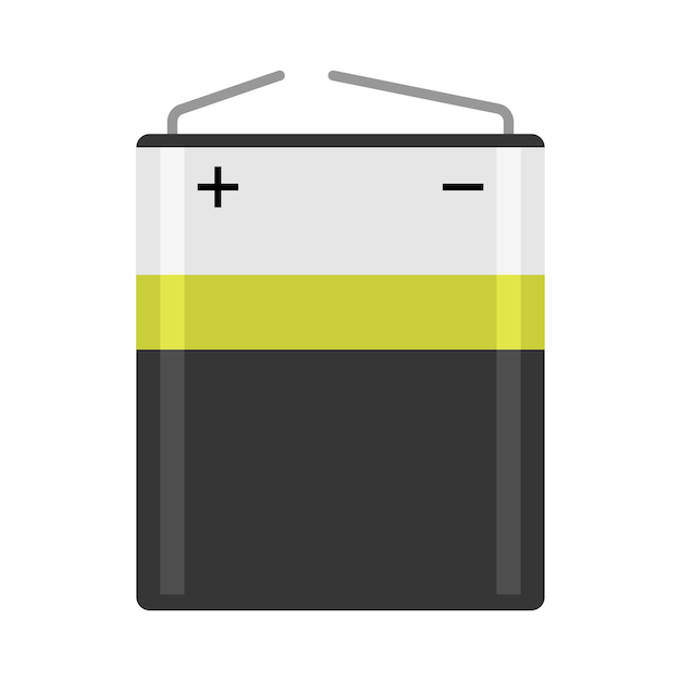 Plik wektorowy alkaliczna bateria aa płaska kolorowa wektorowa izolowana ilustracja realistyczna bateria na białym tle