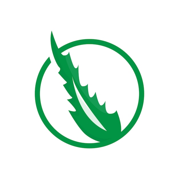 Aloe Vera Logo Zielona Roślina Zdrowia Projekt Wektor Ilustracja Symbol