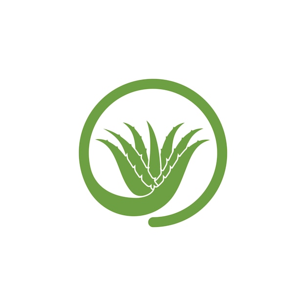 Aloevera Logo Ikona Wektor Ilustracja Szablon Projektu