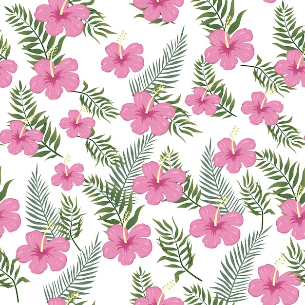 Plik wektorowy aloha summer floral seamless pattern na tropical vibes