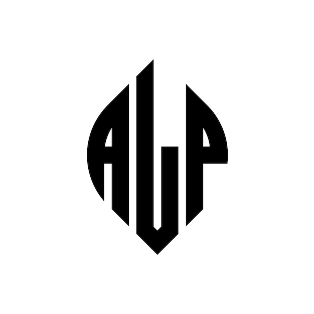 Alp Okrągłe Logo Litery Z Kształtem Okręgu I Elipsy Alp Elipsy Litery Z Stylem Typograficznym Trzy Inicjały Tworzą Logo Okręgu Alp Krąg Emblem Abstrakt Monogram Litery Mark Wektor