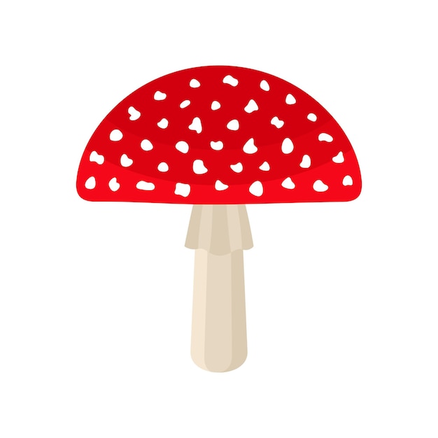 Amanita Grzyb Muchomor Trujący Grzyb Płaski Wektor Ilustracja